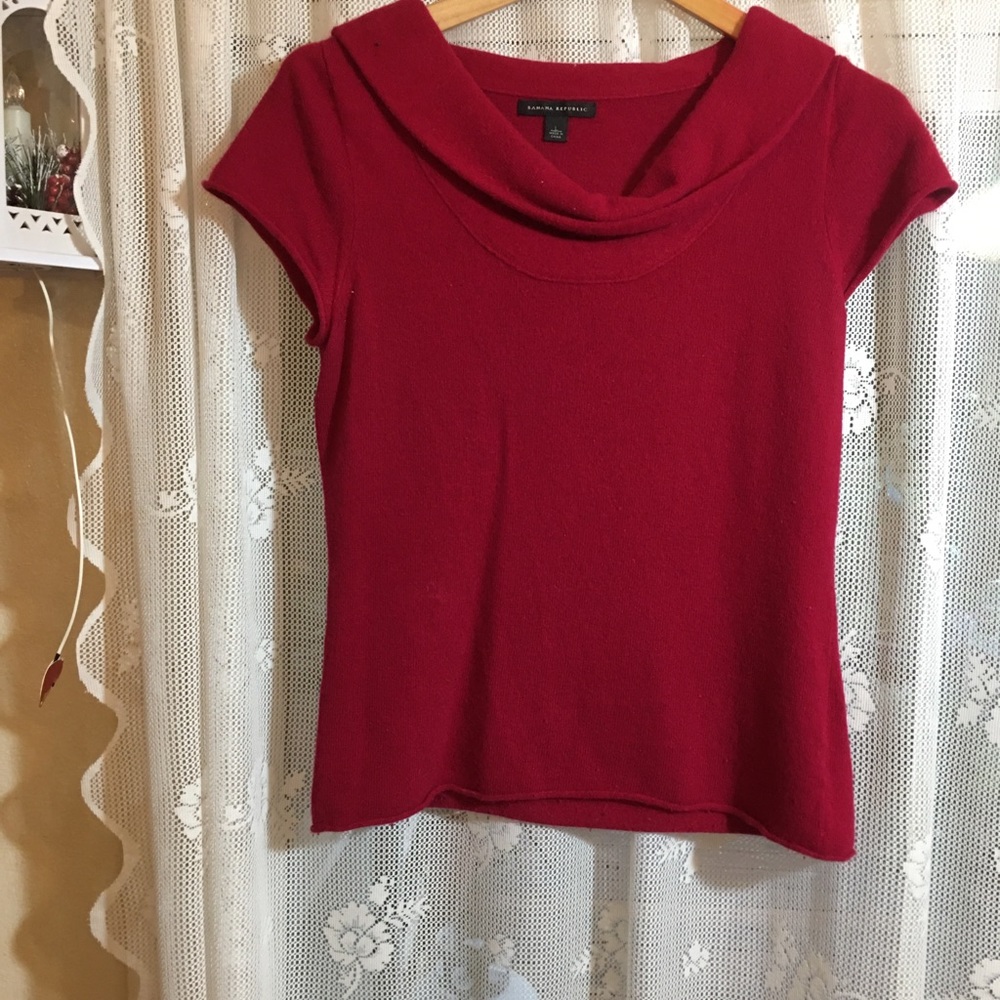 Red angora sweater l